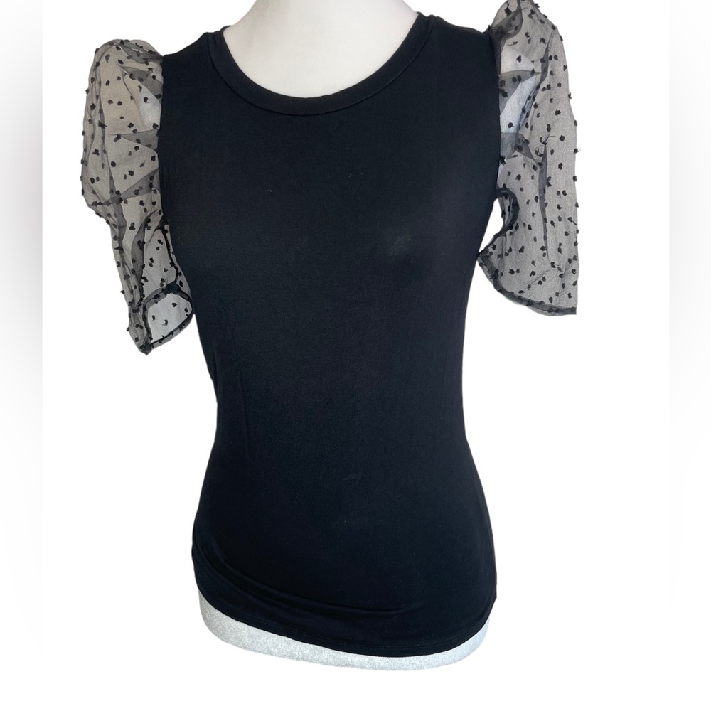 Polka Dot Flare Short Sleeve Top